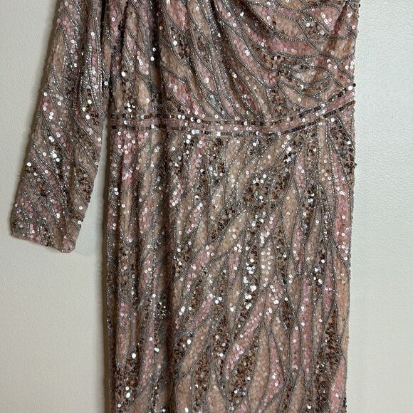 Mac Duggal One-Shoulder fully embellished sequin Sequin Gown dress size 16 4982 - Picture 4 of 13